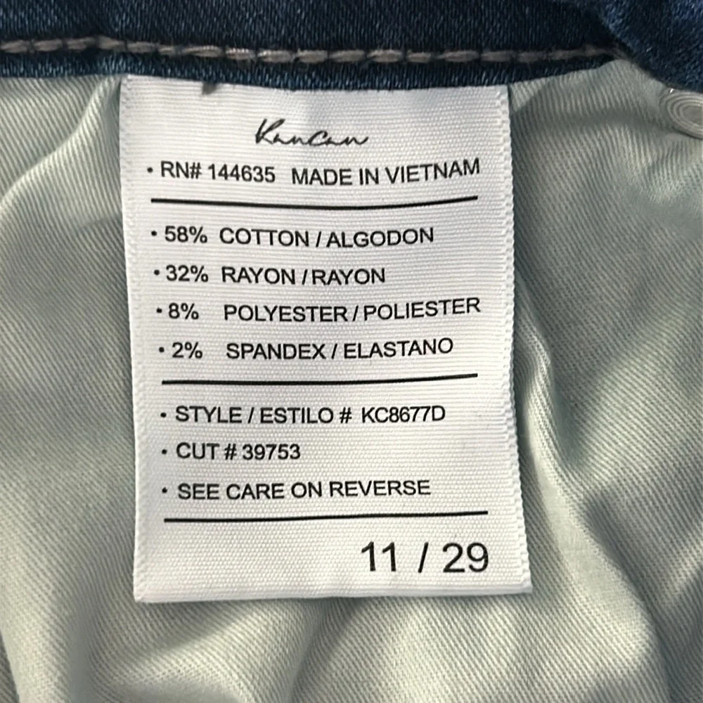 KanCan High Waisted Exposed Button Fly Ankle Skinny jeans size 29